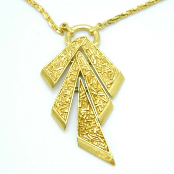 CROWN TRIFARI Modern Gold Tone Dangle Geometric - Picture 1 of 5